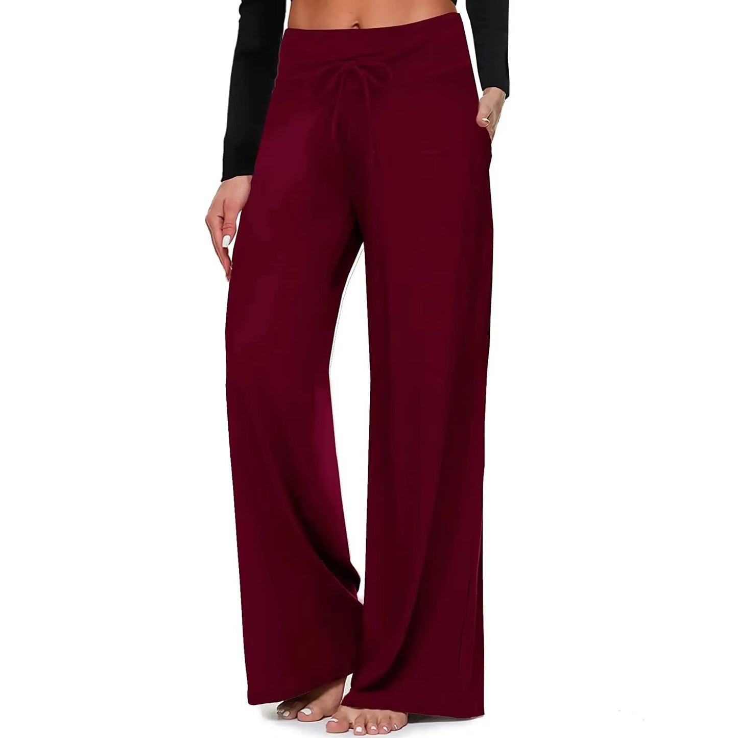 Women's Pajama Printed Wide-leg Pants High Waist