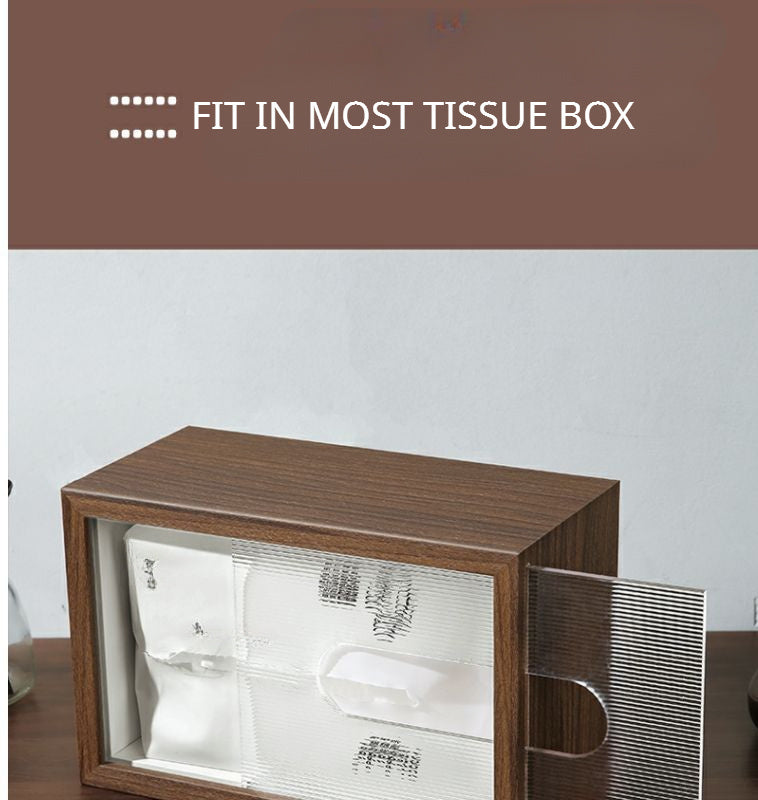 Walnut Colored Wood Tissue Box