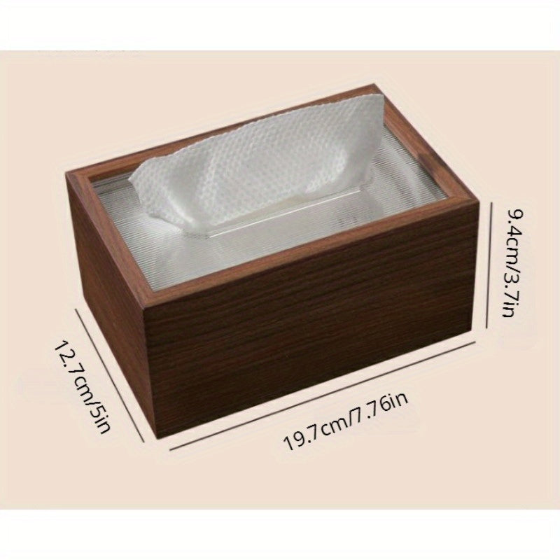 Walnut Colored Wood Tissue Box