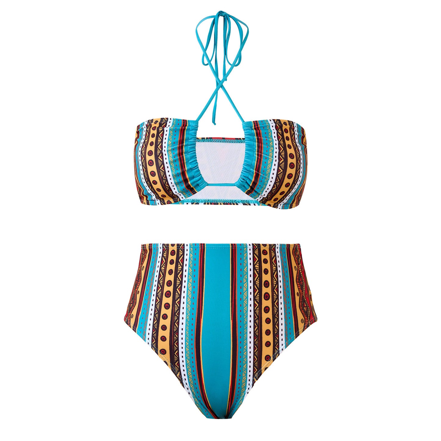 Retro Printed Split Women's Swimsuit